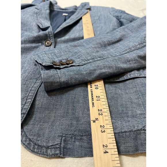 J.Crew Women's Blazer Size 8 Blue Cotton Lined Jacket Notch Lapel Two Button - Picture 10 of 11